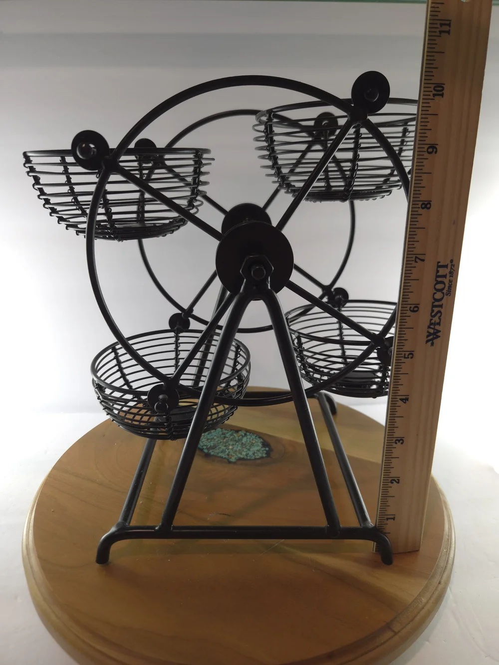 Black Metal Ferris Wheel Basket Decorative Stand, Candy/Condiment Server